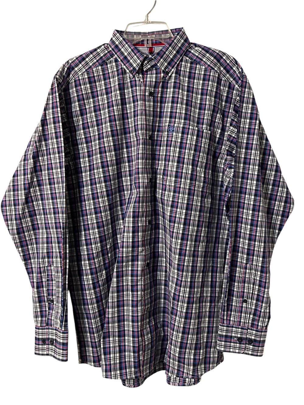 Ariat ProSeries Plaid Button-Down Shirt Vented Lightweight Medium